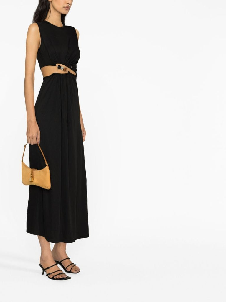 Black Abacus Quartz Cut-out Maxi Dress
