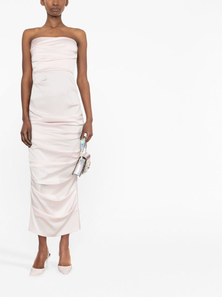 Pink Ace Ruched Strapless Dress