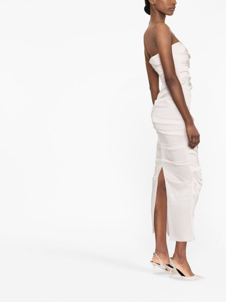 Pink Ace Ruched Strapless Dress
