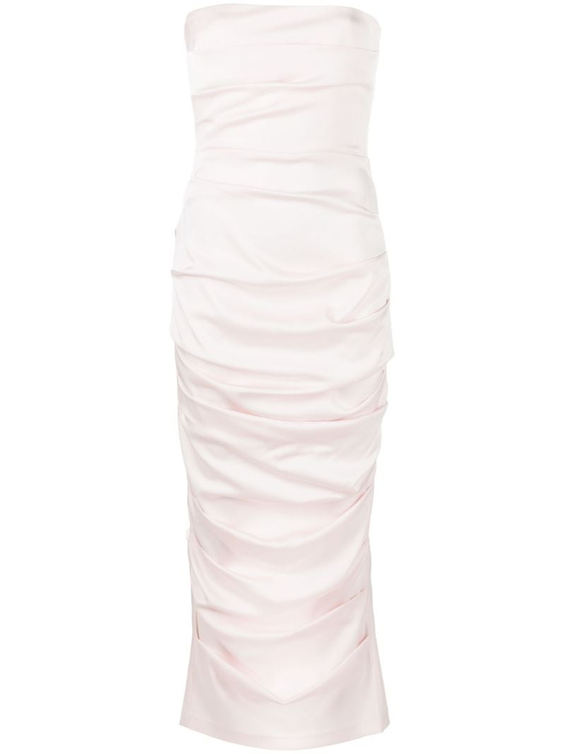 Pink Ace Ruched Strapless Dress