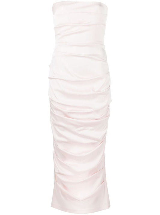 Pink Ace Ruched Strapless Dress