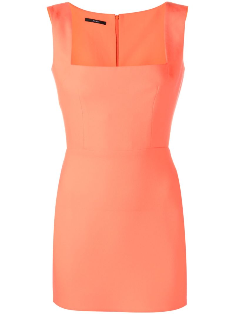 Red Square-neck Mini Dress