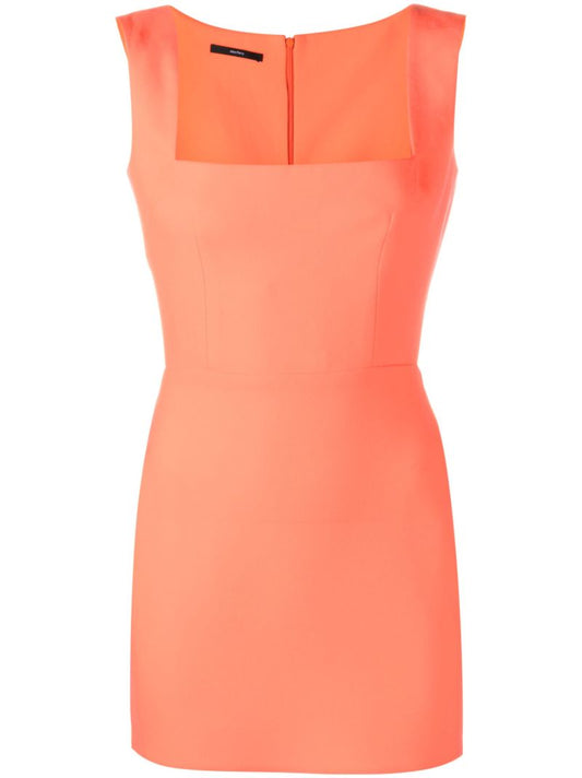 Red Square-neck Mini Dress