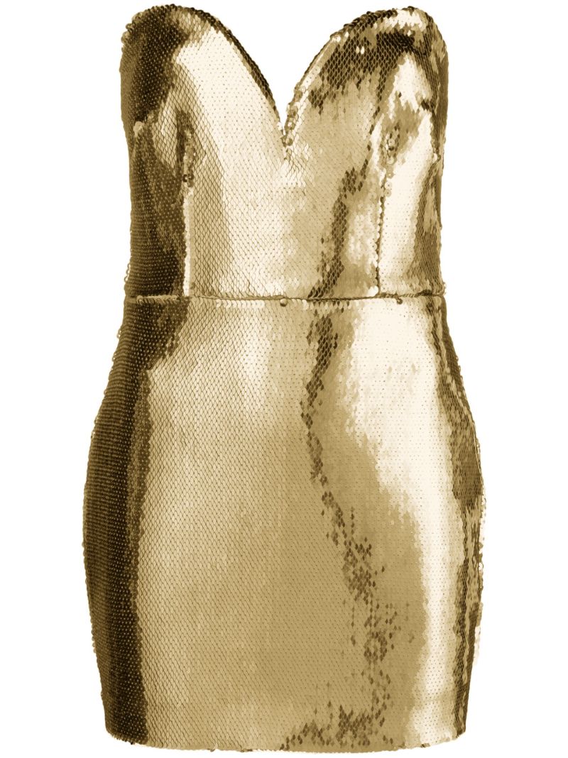 Gold-tone Sequinned Mini Dress