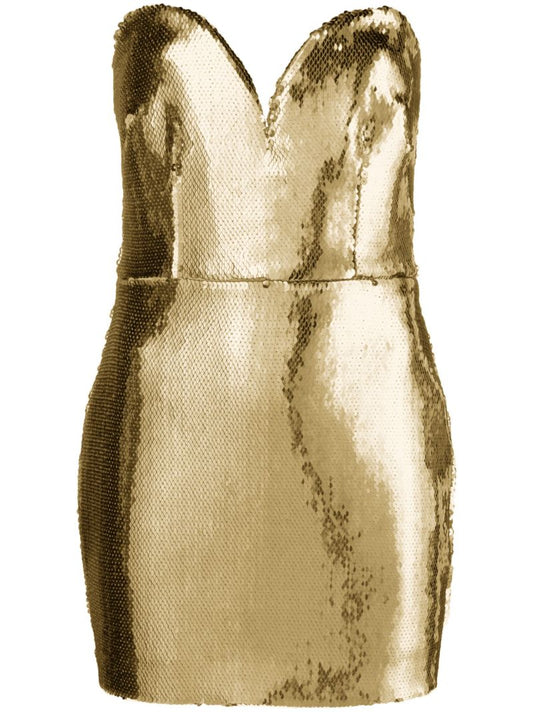 Gold-tone Sequinned Mini Dress