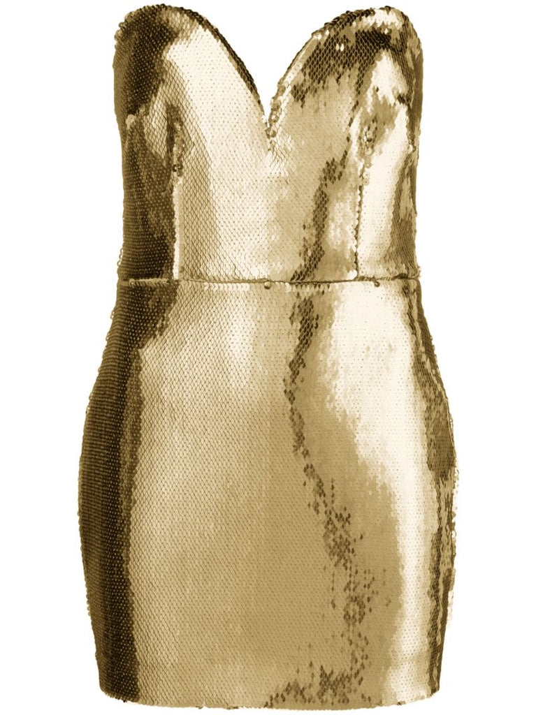 Gold-tone Sequinned Mini Dress
