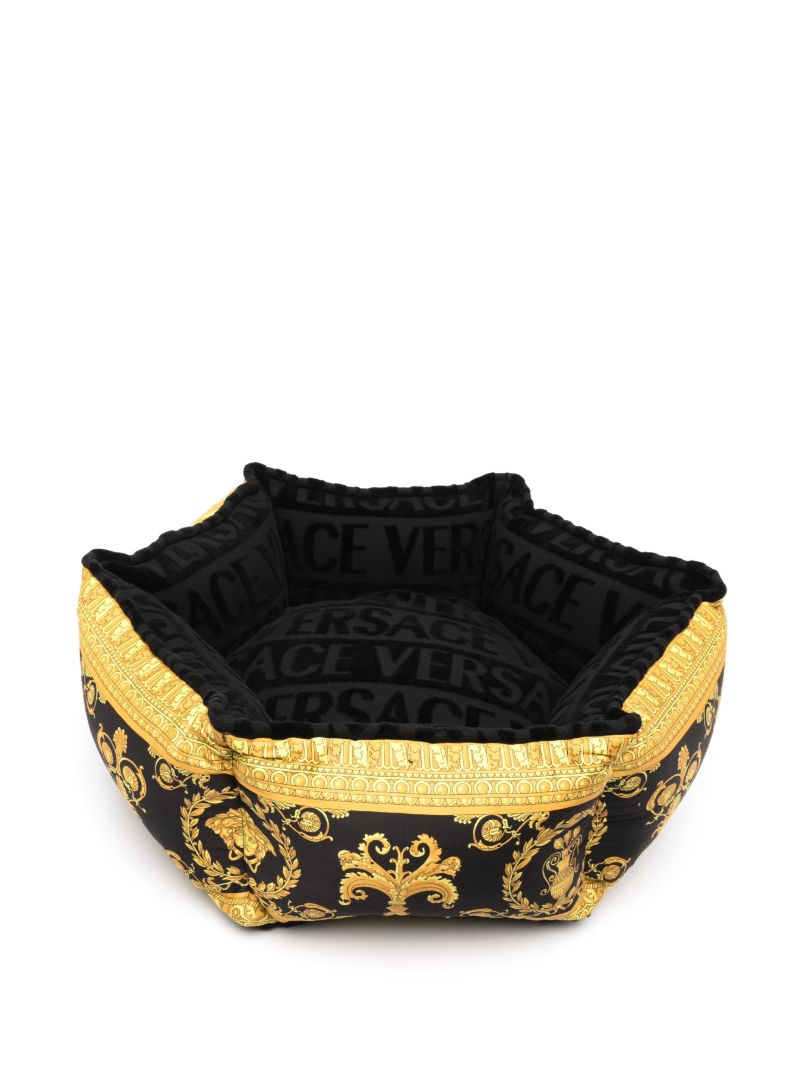 Black Logo Print Cat Bed