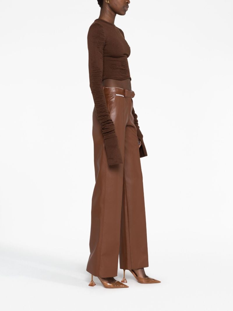 Brown Muscle Knitted Crop Top
