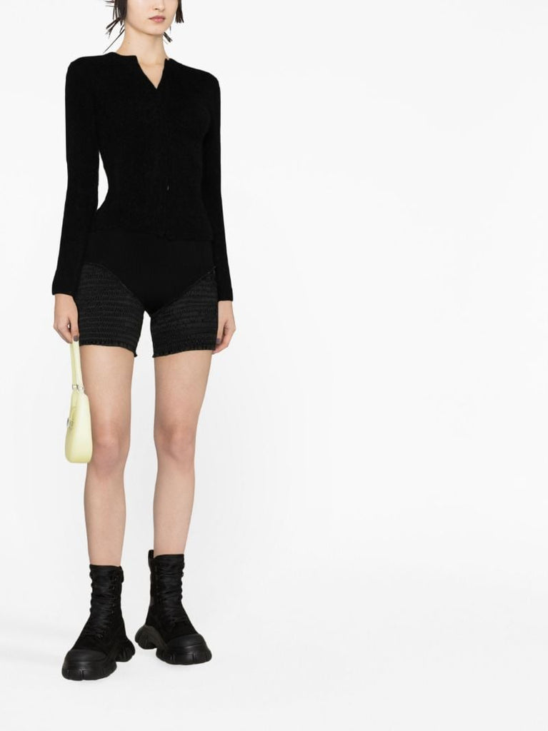 Black Cut-out Mohair Cardigan