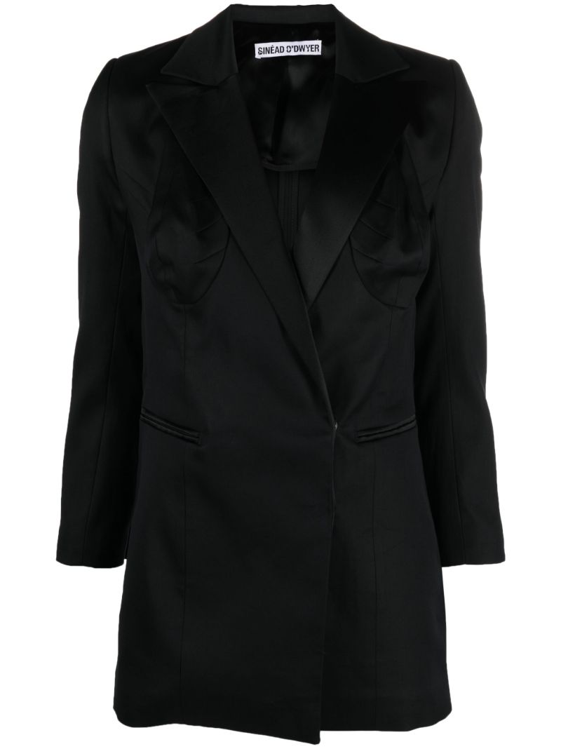 Black Double-breasted Tuxedo Blazer