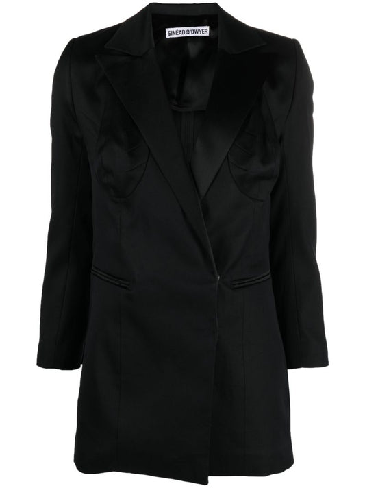 Black Double-breasted Tuxedo Blazer
