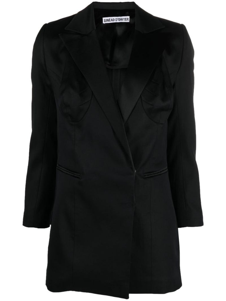 Black Double-breasted Tuxedo Blazer