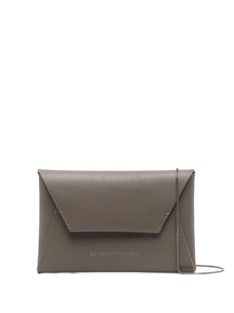 Grey Leather Cross Body Bag