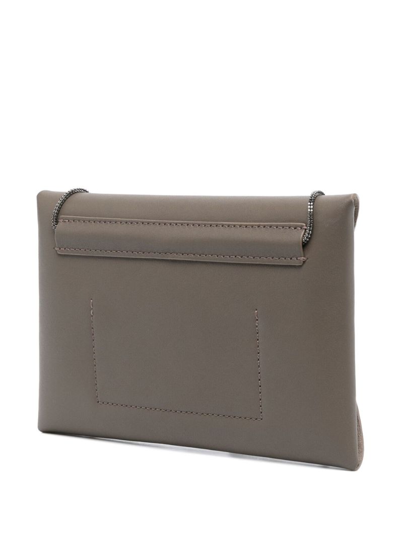 Grey Leather Cross Body Bag