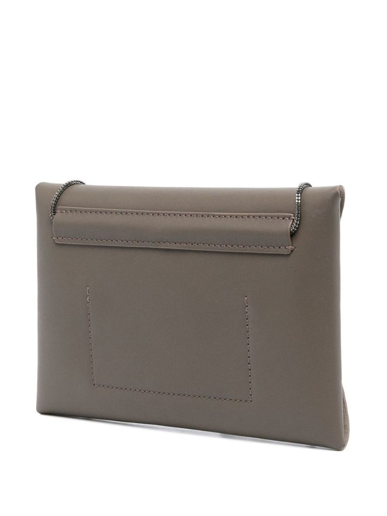 Grey Leather Cross Body Bag
