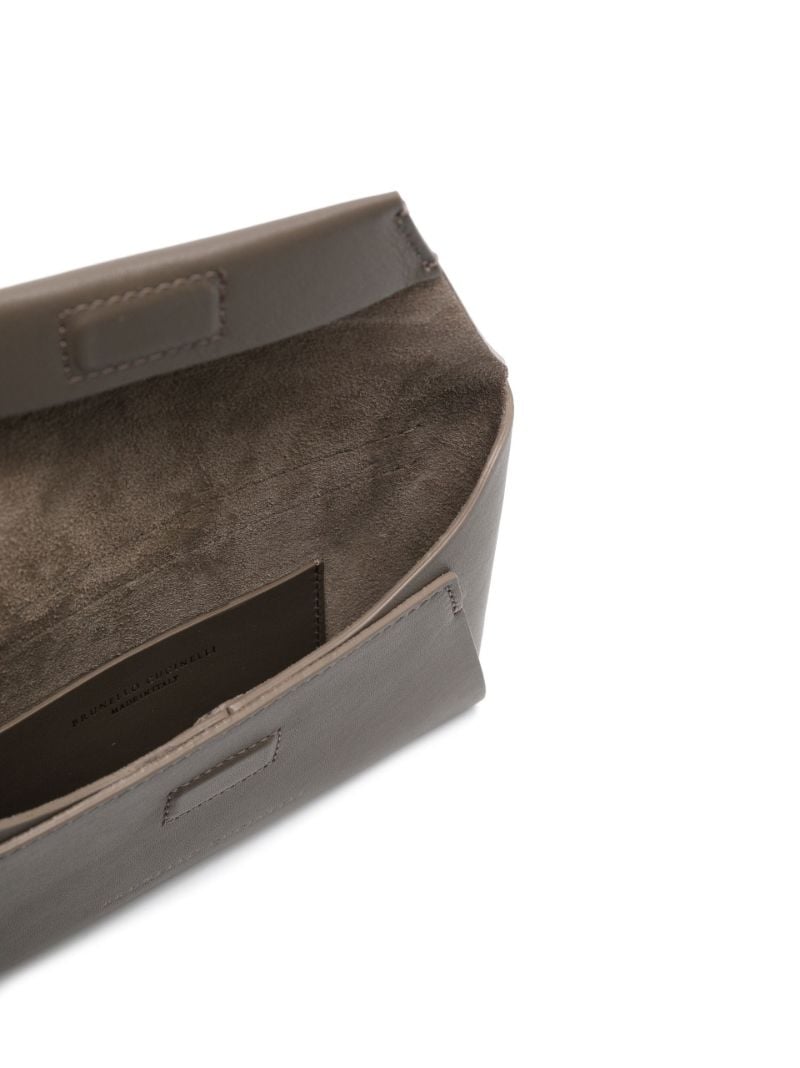 Grey Leather Cross Body Bag