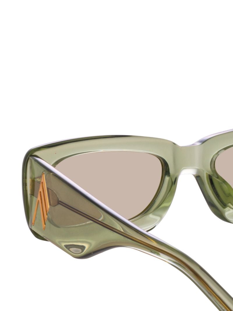 X the Attico Green Military Rectangular Sunglasses