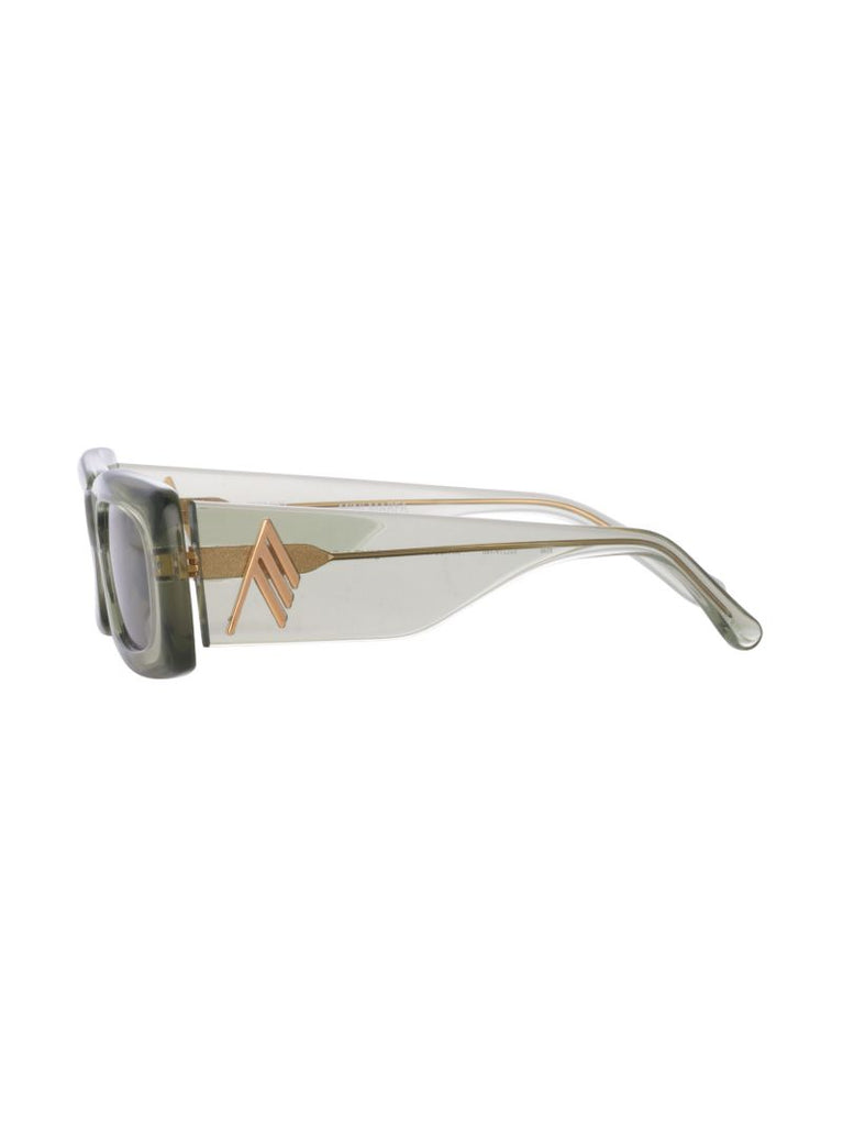 X the Attico Green Military Rectangular Sunglasses