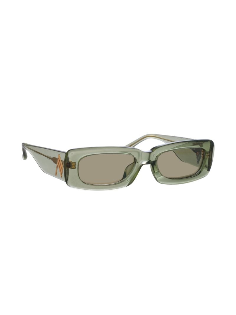 X the Attico Green Military Rectangular Sunglasses