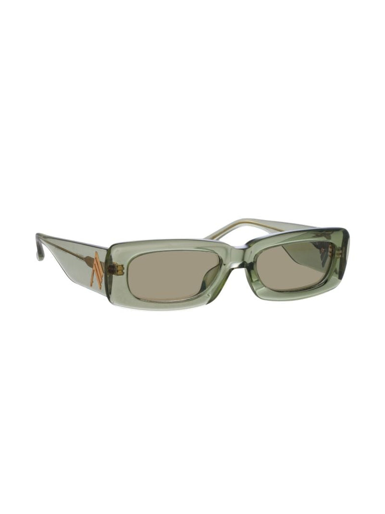 X the Attico Green Military Rectangular Sunglasses