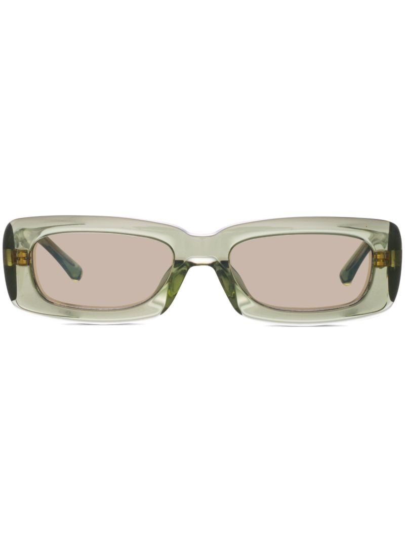 X the Attico Green Military Rectangular Sunglasses