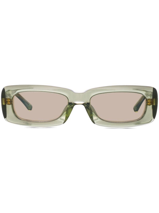 X the Attico Green Military Rectangular Sunglasses