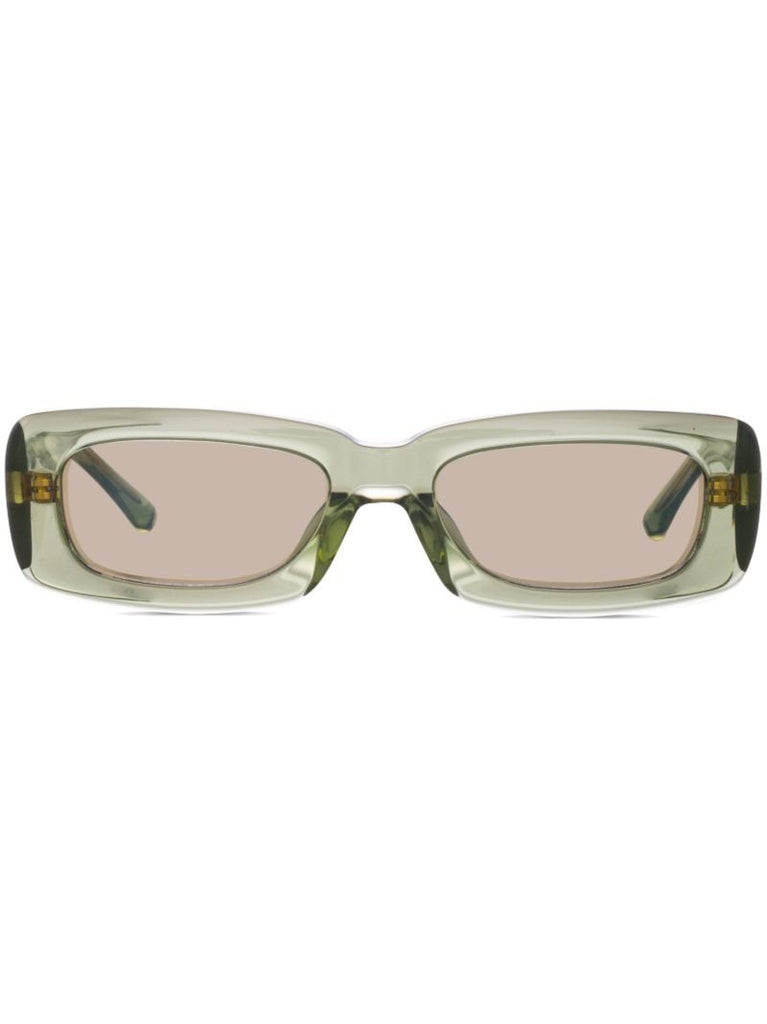 X the Attico Green Military Rectangular Sunglasses