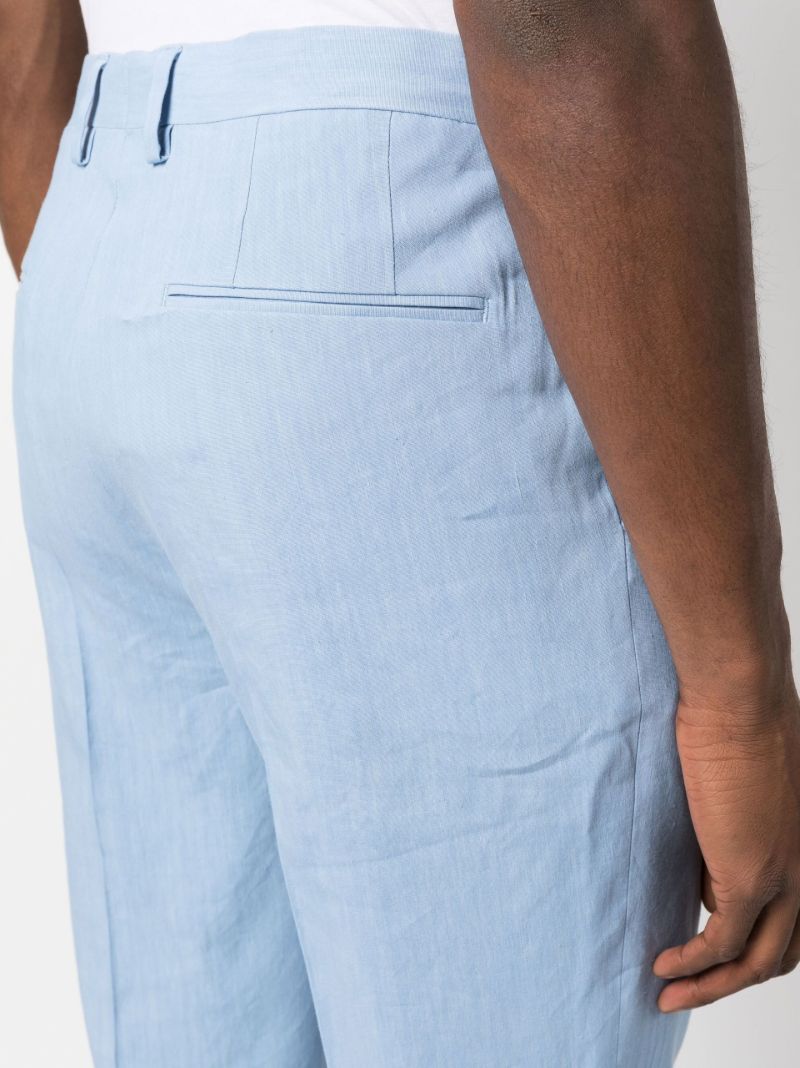 Blue Pressed Crease Tailored Trousers