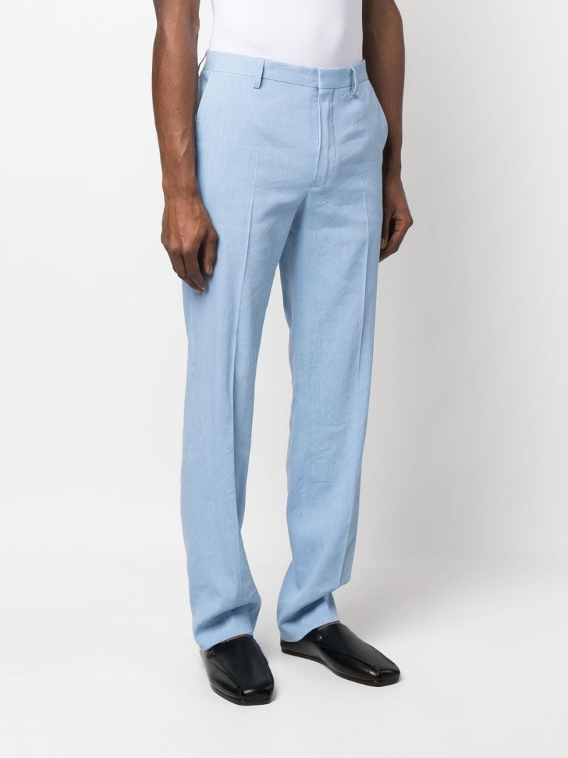 Blue Pressed Crease Tailored Trousers
