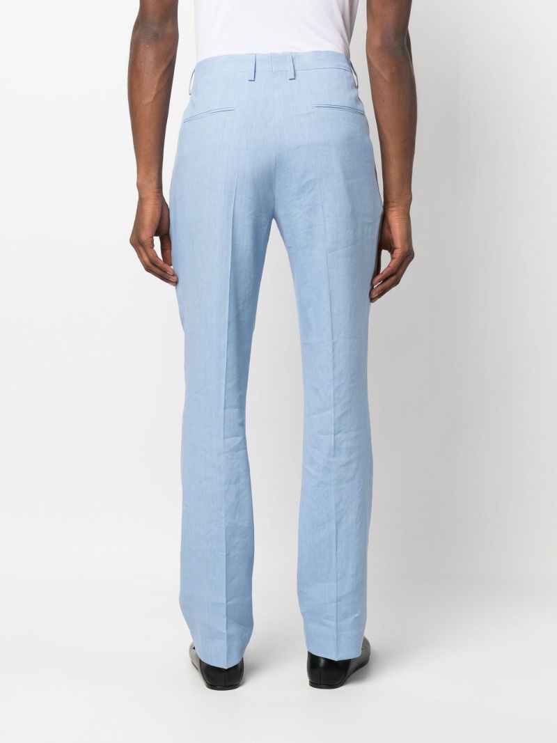 Blue Pressed Crease Tailored Trousers