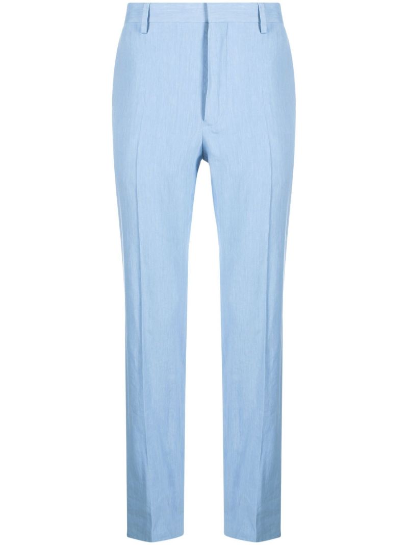 Blue Pressed Crease Tailored Trousers