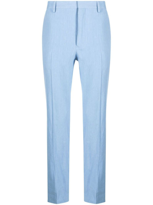 Blue Pressed Crease Tailored Trousers