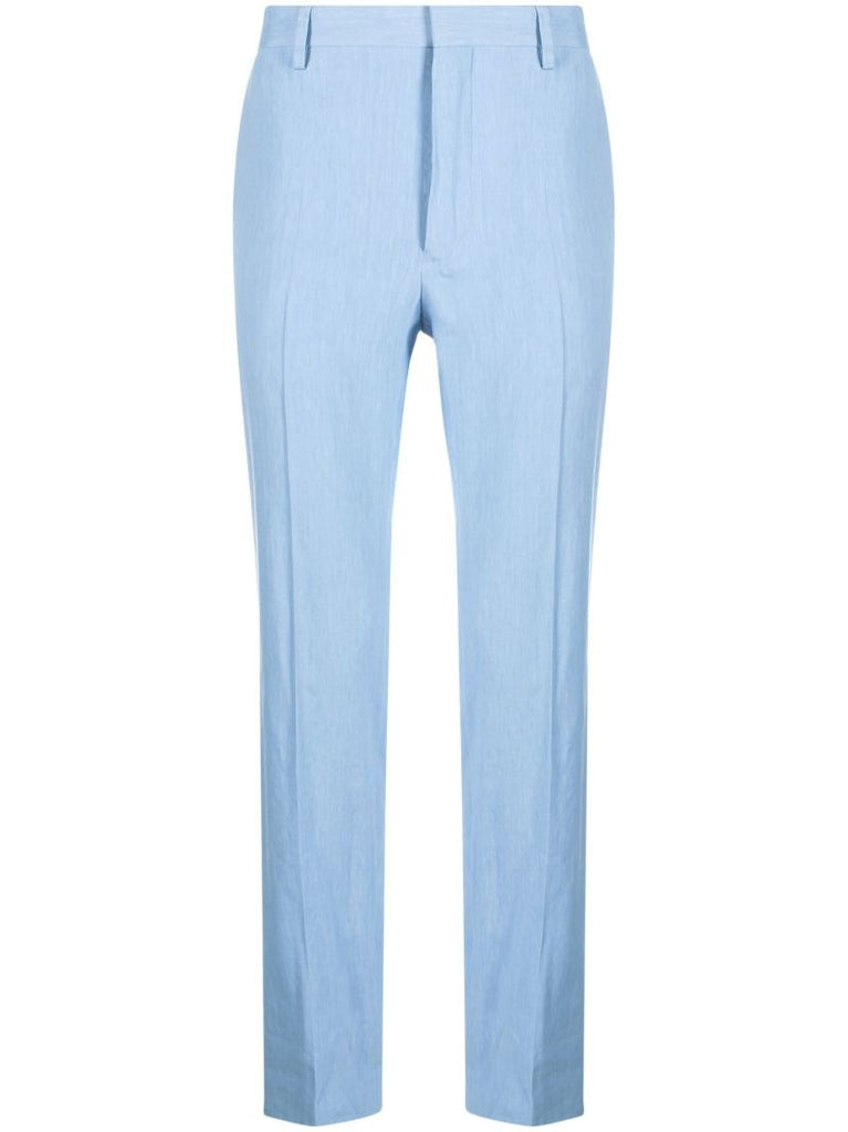 Blue Pressed Crease Tailored Trousers
