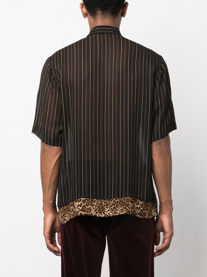 Black Mixed Print Short Sleeved Shirt