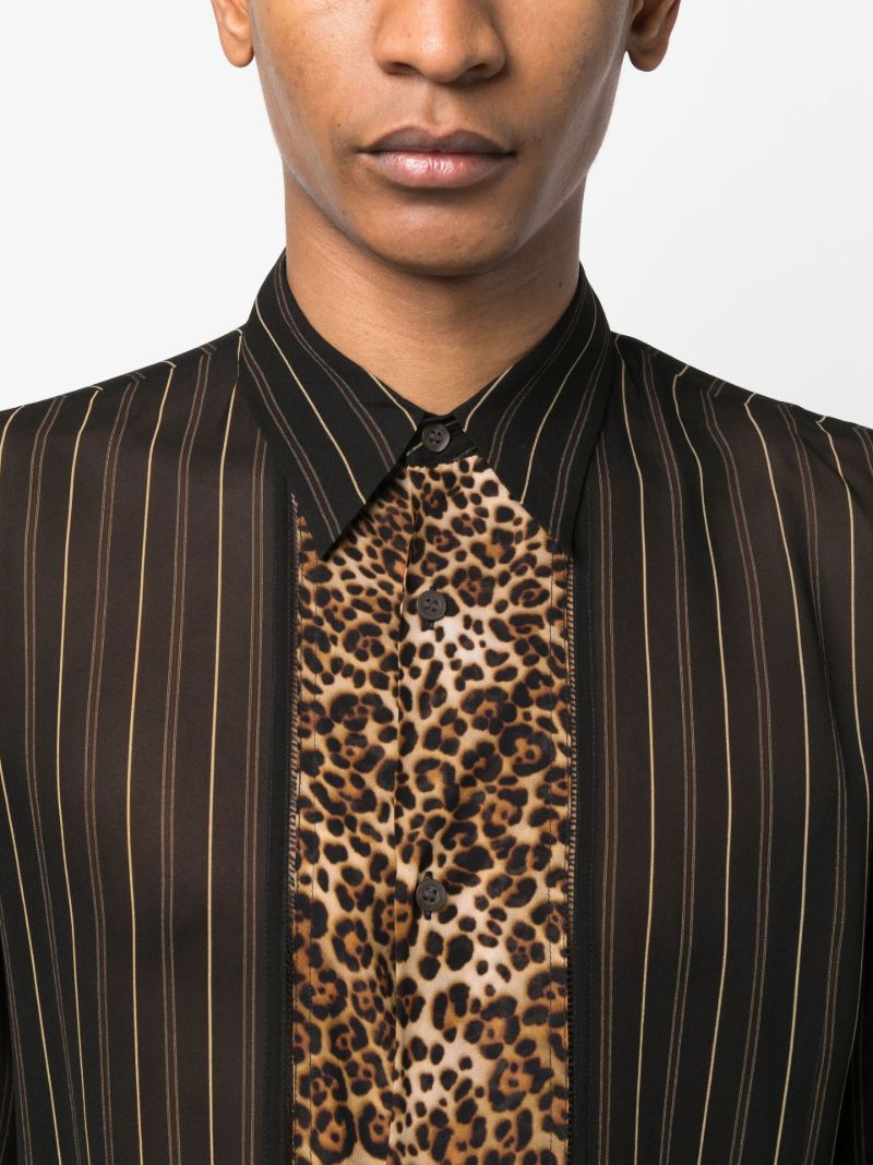 Black Mixed Print Short Sleeved Shirt