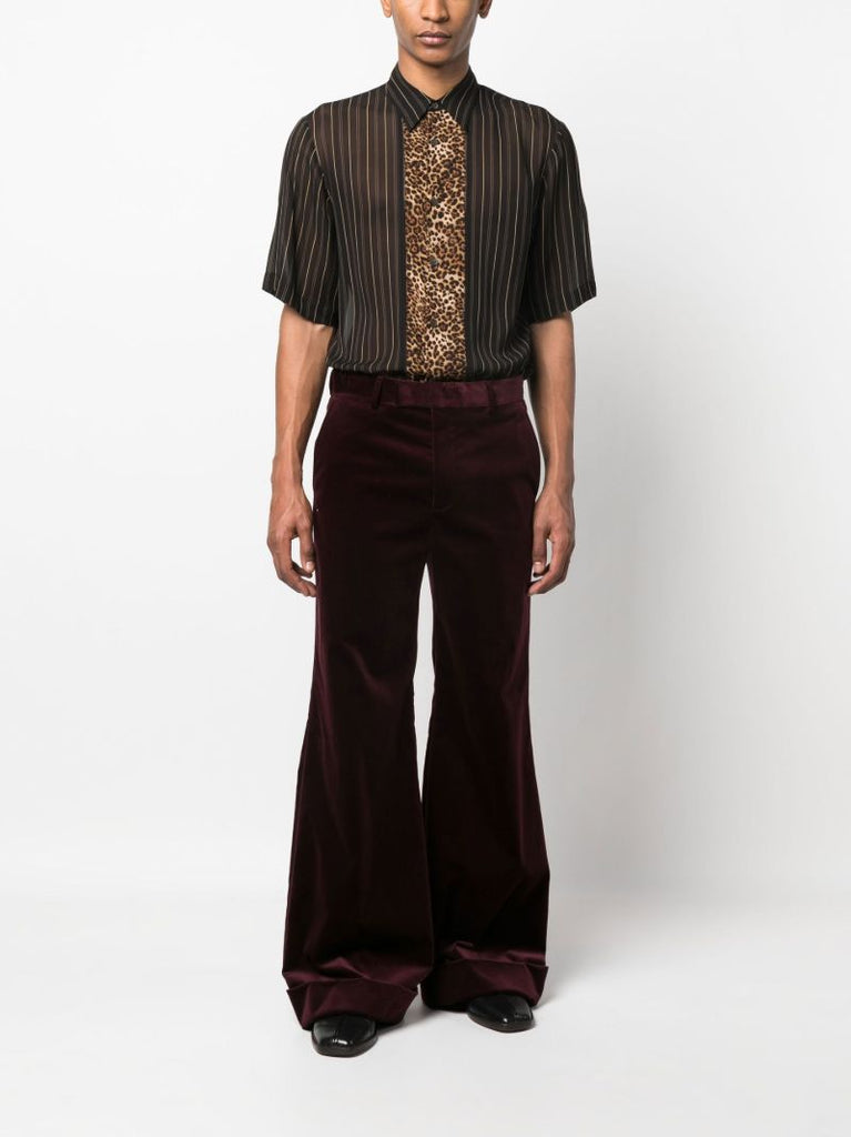 Black Mixed Print Short Sleeved Shirt