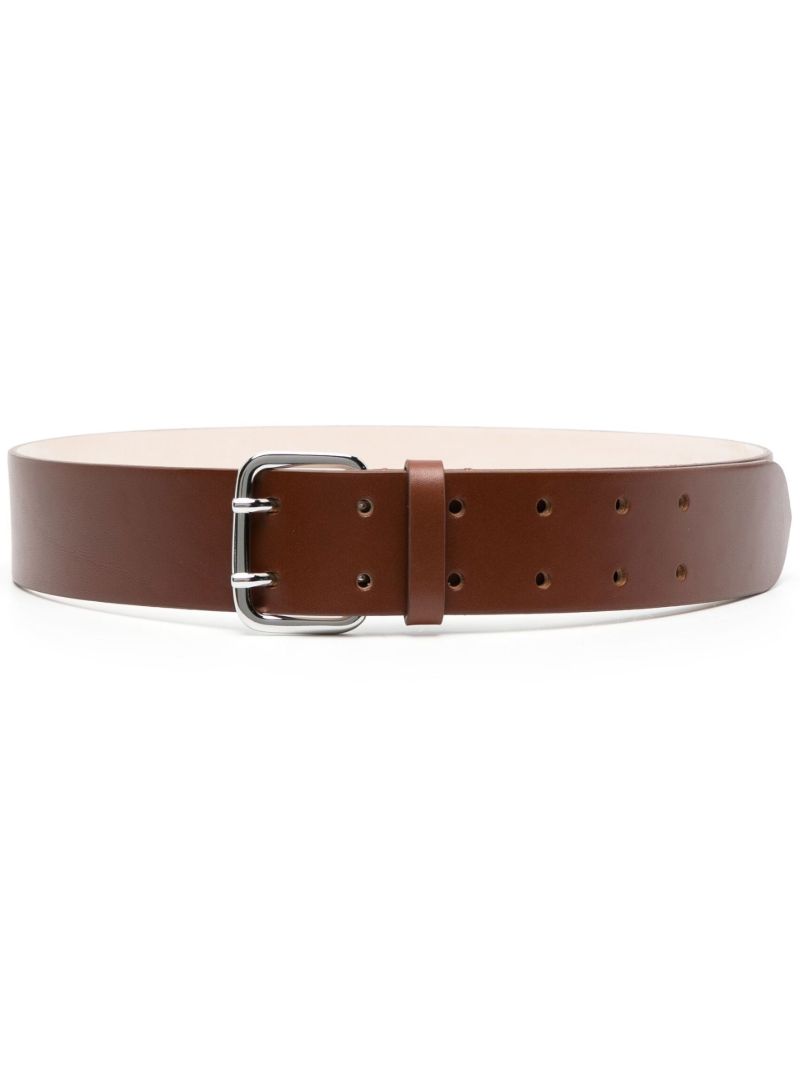 Brown Hutch Double-punched Leather Belt