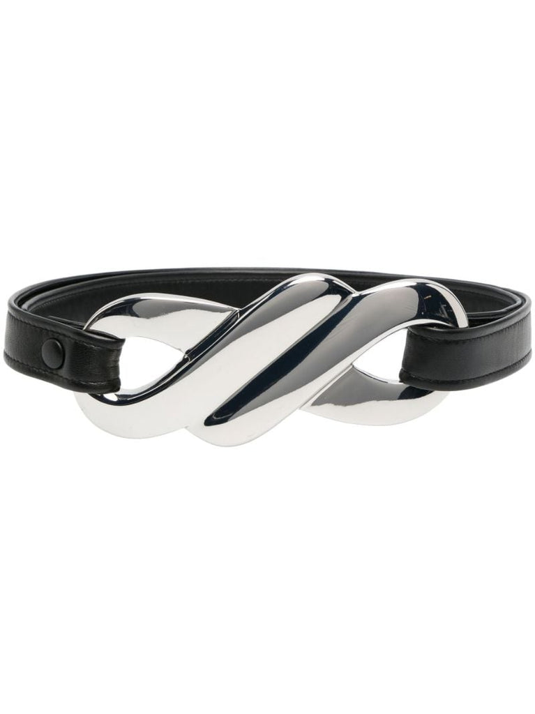 Black Infinity Leather Belt