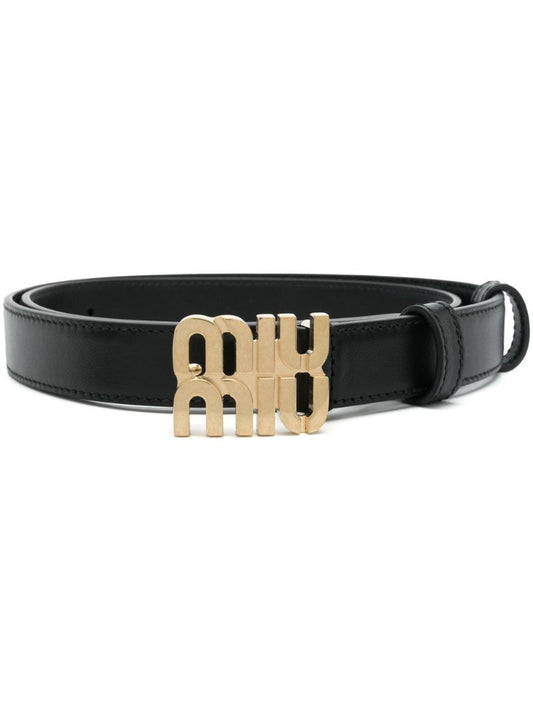 Black Logo-plaque Leather Belt