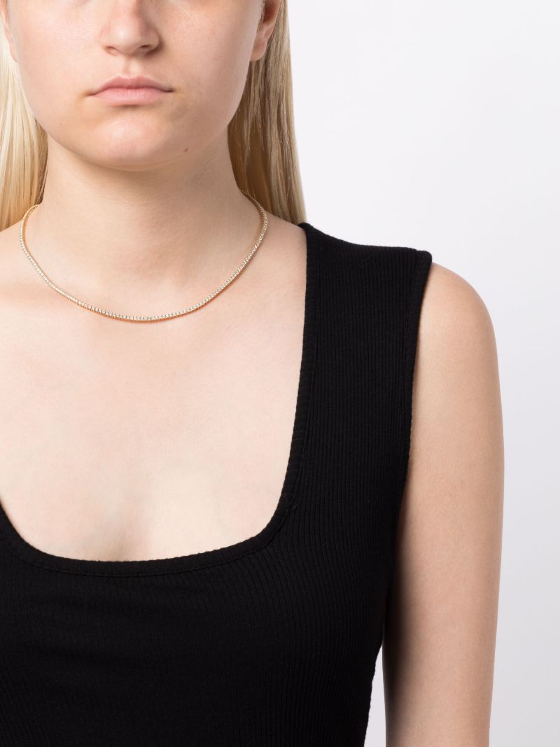 14k Yellow Gold Diamond Tennis Necklace