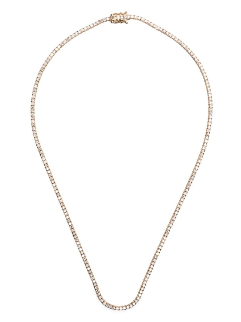 14k Yellow Gold Diamond Tennis Necklace