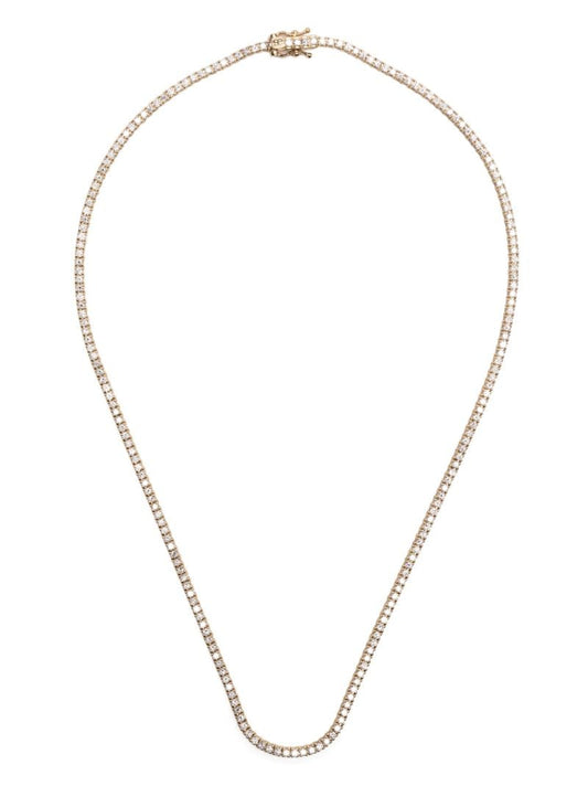14k Yellow Gold Diamond Tennis Necklace