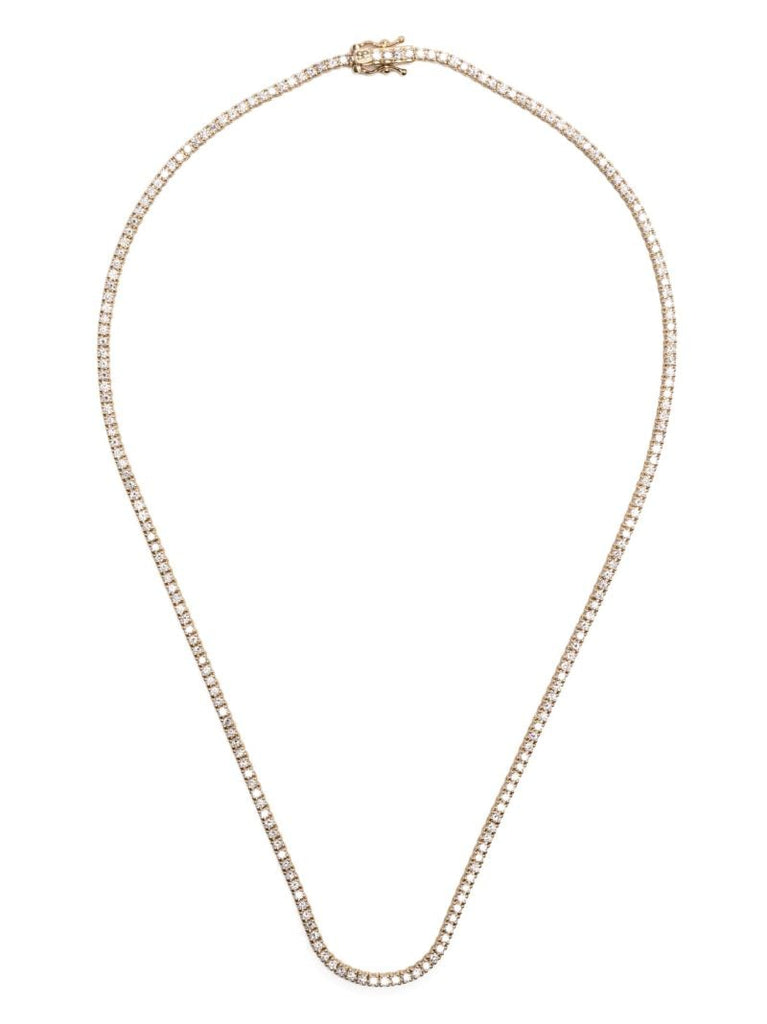 14k Yellow Gold Diamond Tennis Necklace