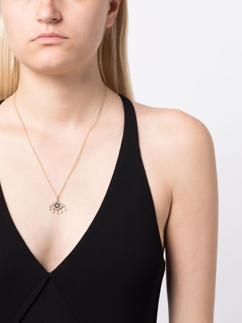 14k Yellow Gold Marquise Eye Diamond Necklace