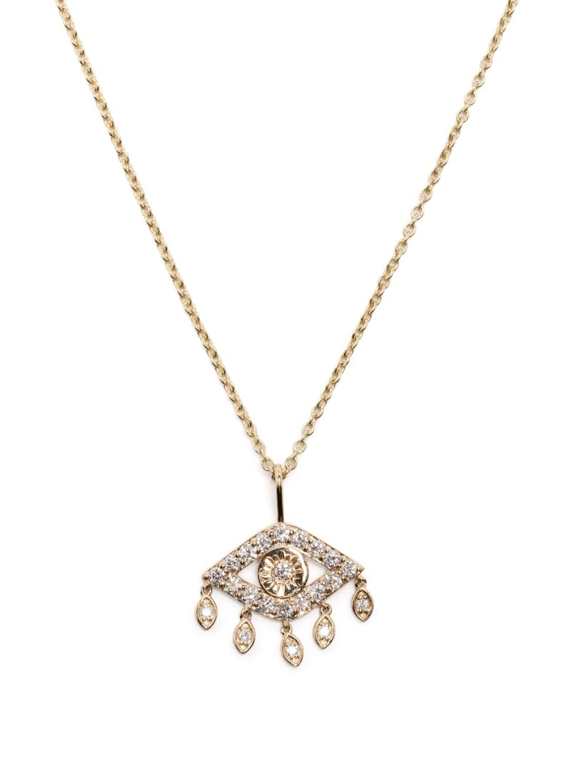 14k Yellow Gold Marquise Eye Diamond Necklace