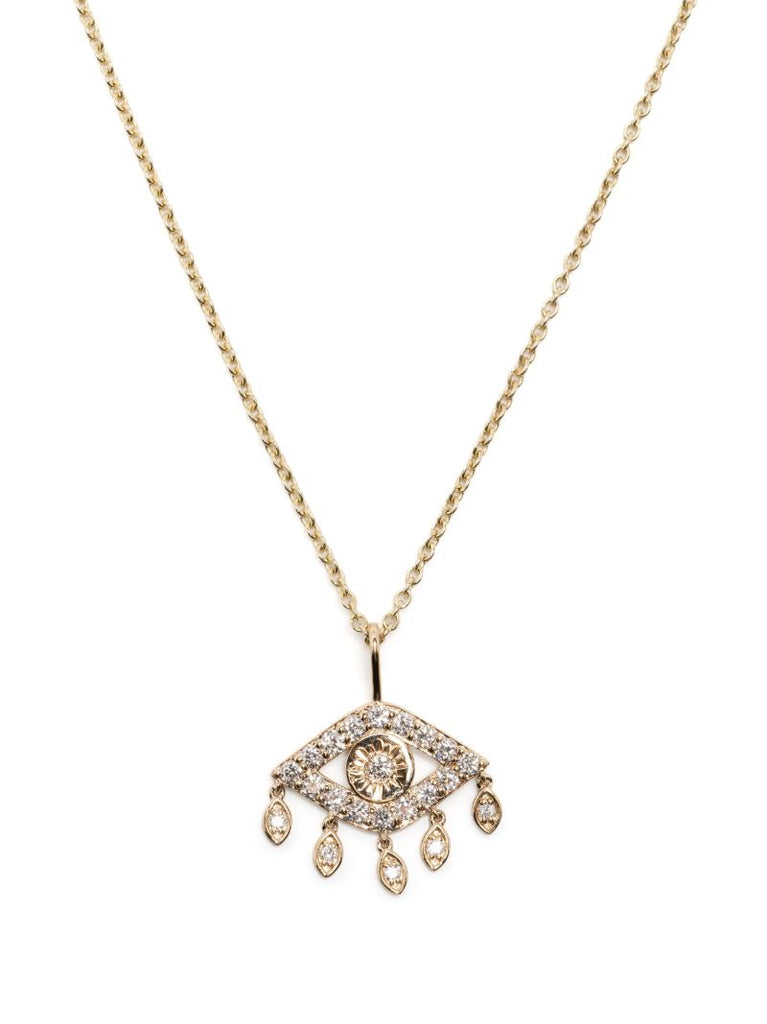 14k Yellow Gold Marquise Eye Diamond Necklace