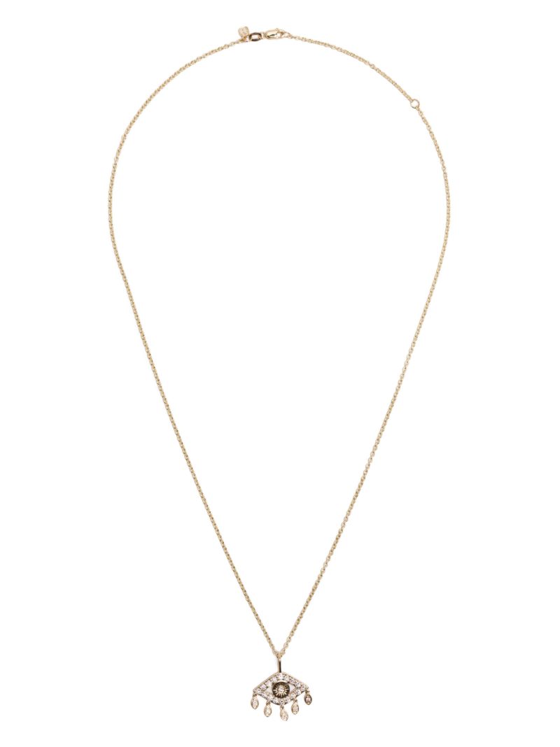 14k Yellow Gold Marquise Eye Diamond Necklace