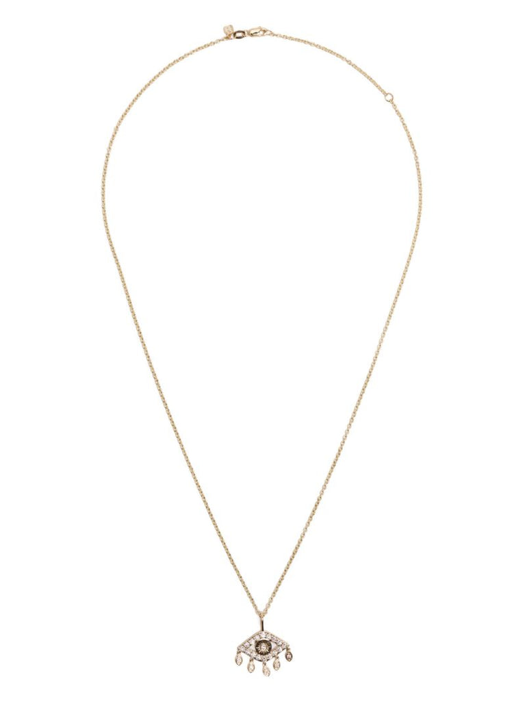 14k Yellow Gold Marquise Eye Diamond Necklace