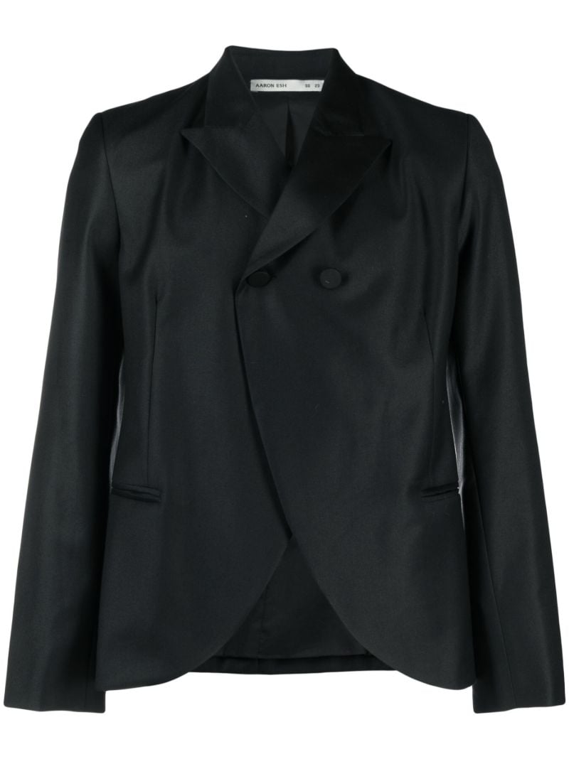 Black Double-breasted Wool Blazer