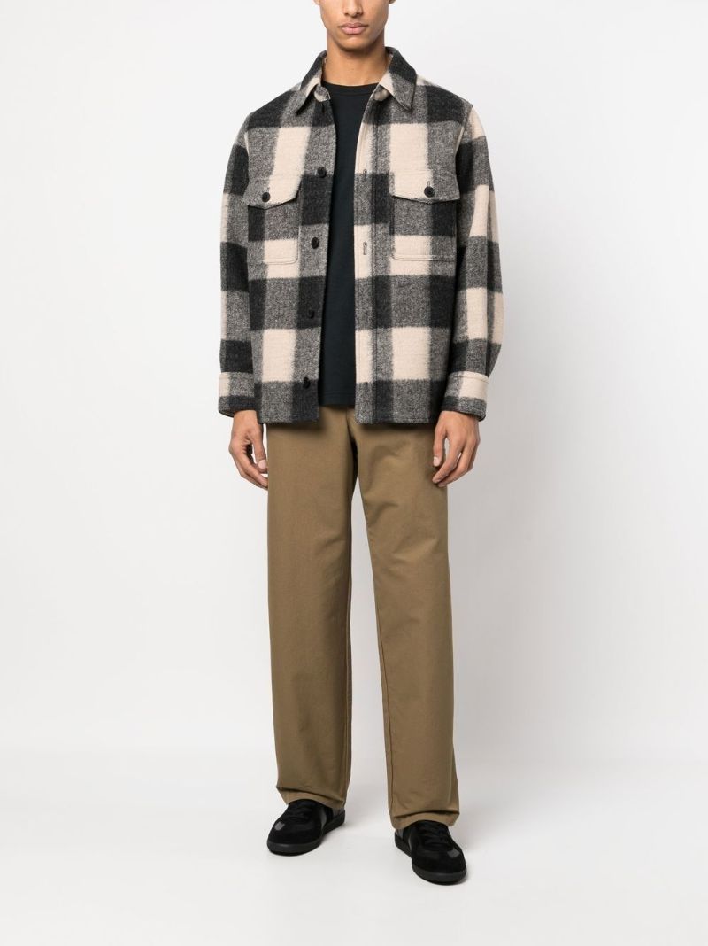 Black Kevron Check Print Shirt Jacket